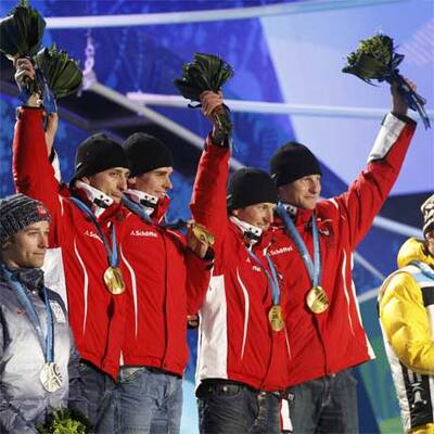 Siegerehrung der Kombinierer