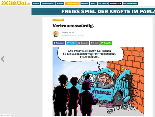 Wirbel um Kurz-Karikatur in Nazi-Uniform