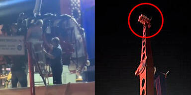 Kopf&uuml;ber! Stromausfall lie&szlig; Fahrg&auml;ste in 55 Metern H&ouml;he bangen