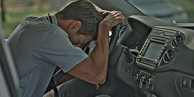 Alko-Lenker schlief mit Kopf auf Hupe ein