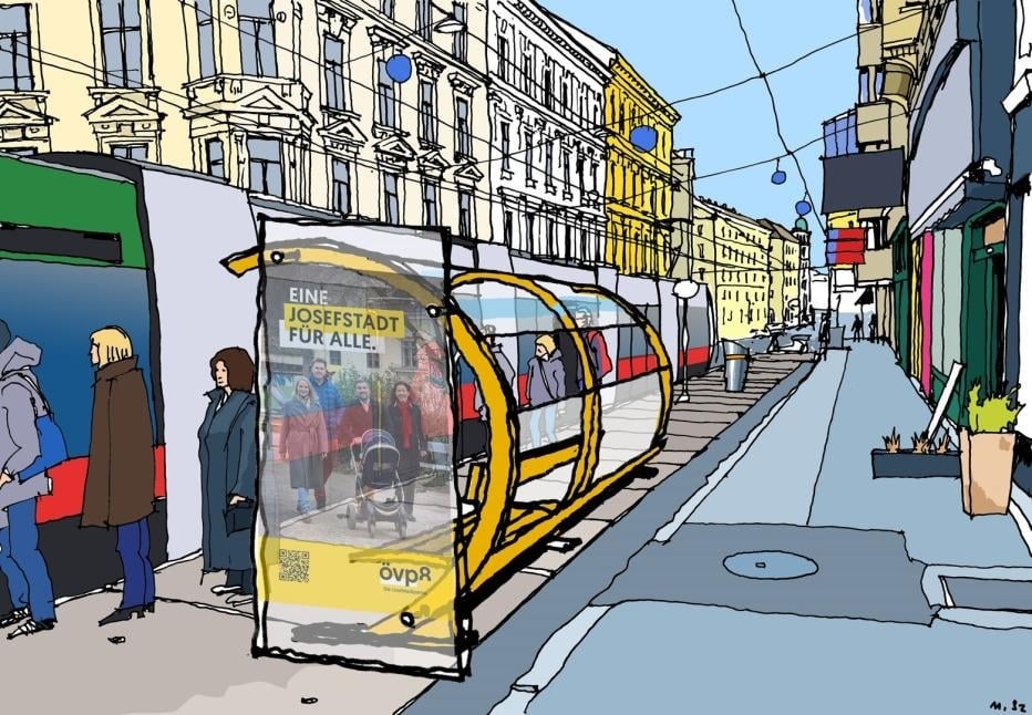 Kunst schützt Bim-Station: ÖVP wollte kreative Lösung