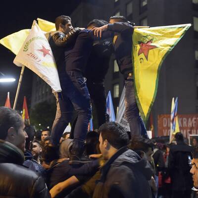 Spontandemo von Kurden in Wien 