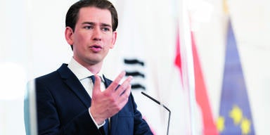 Sebastian Kurz bei Pressekonferenz