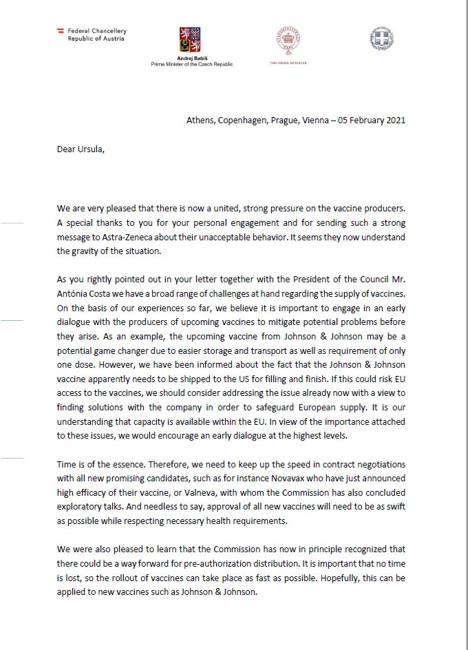 Kurz schreibt dramatischen Impf-Brief an Von der Leyen