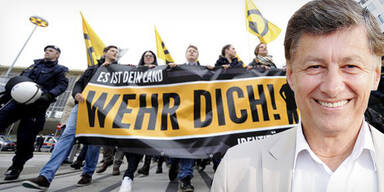 FPÖ-Mann bei Identitären-Demo