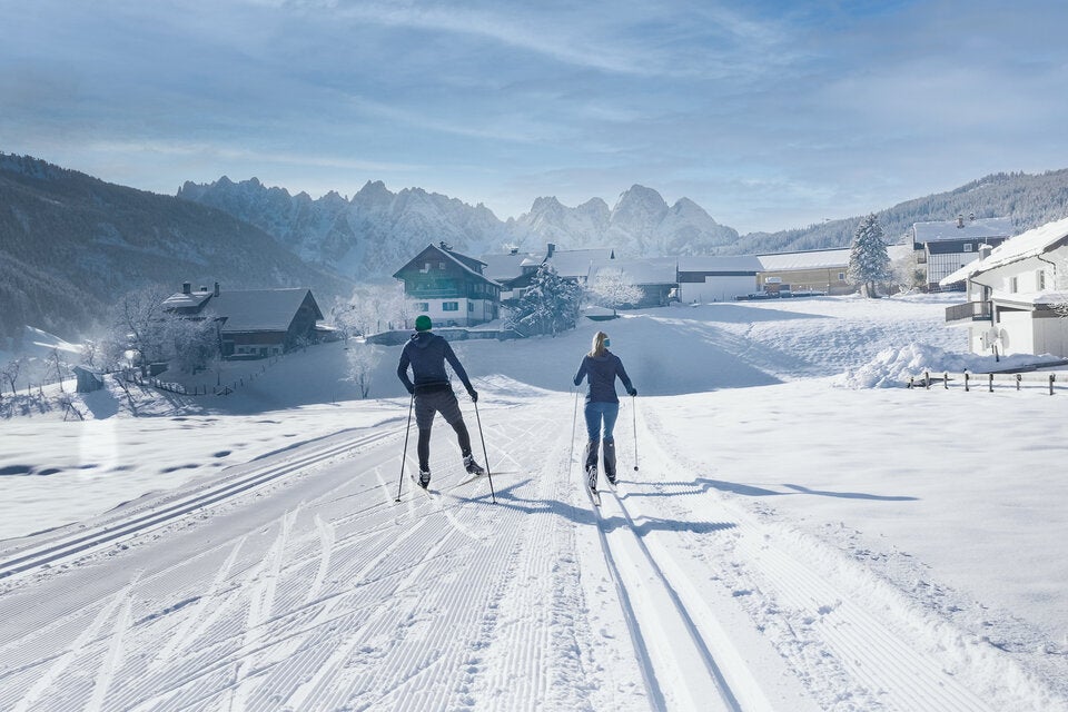 Perfekte Loipen. Langläufer dürfen sich auf 34 km klassische Loipen und 15 km Skatingloipen im Gosautal freuen.