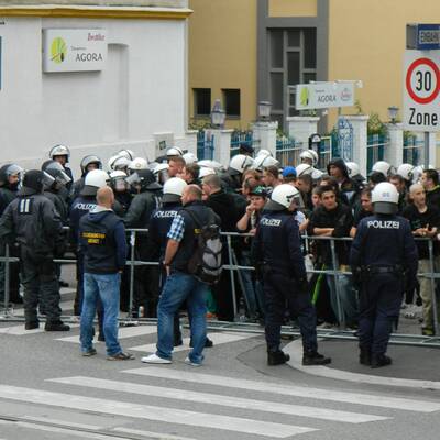 Polizei-Großaufgebot bei Rapid-Innsbruck