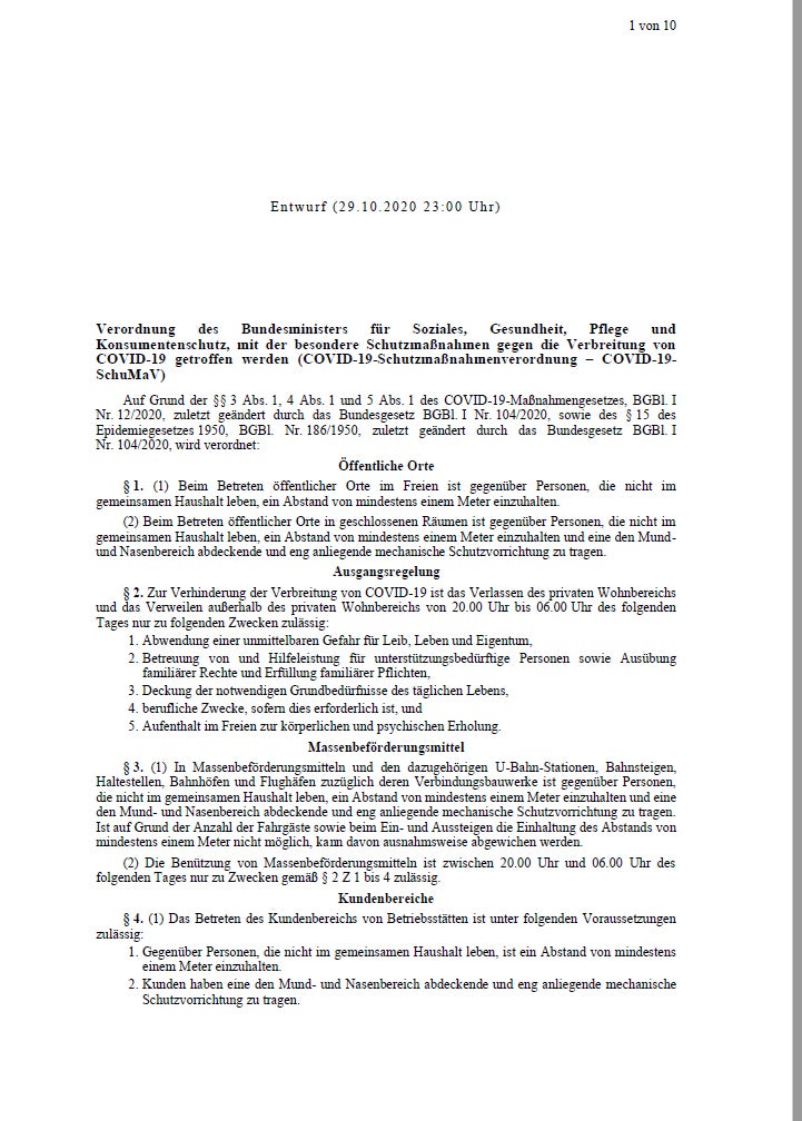 oe24 hat die komplette Lockdown-Verordnung