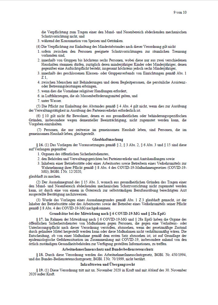 oe24 hat die komplette Lockdown-Verordnung