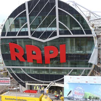 Allianz Stadion: Hier wird Rapid-Logo fertiggestellt