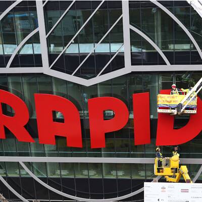 Allianz Stadion: Hier wird Rapid-Logo fertiggestellt