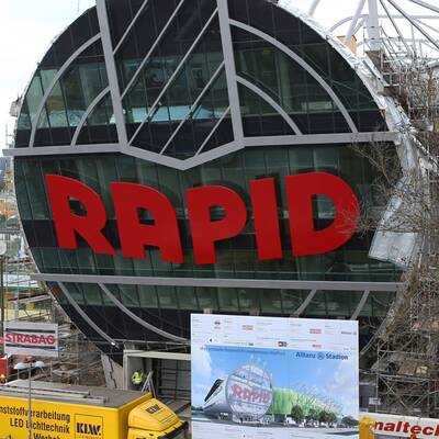 Allianz Stadion: Hier wird Rapid-Logo fertiggestellt