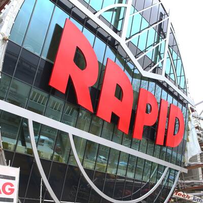 Allianz Stadion: Hier wird Rapid-Logo fertiggestellt