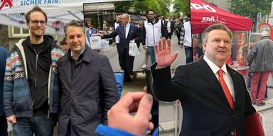 Ludwig, Mahrer & Nepp: Letztes Mobilisieren am Flohmarkt