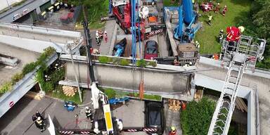 Luftaufnahme Brückeneinsturz