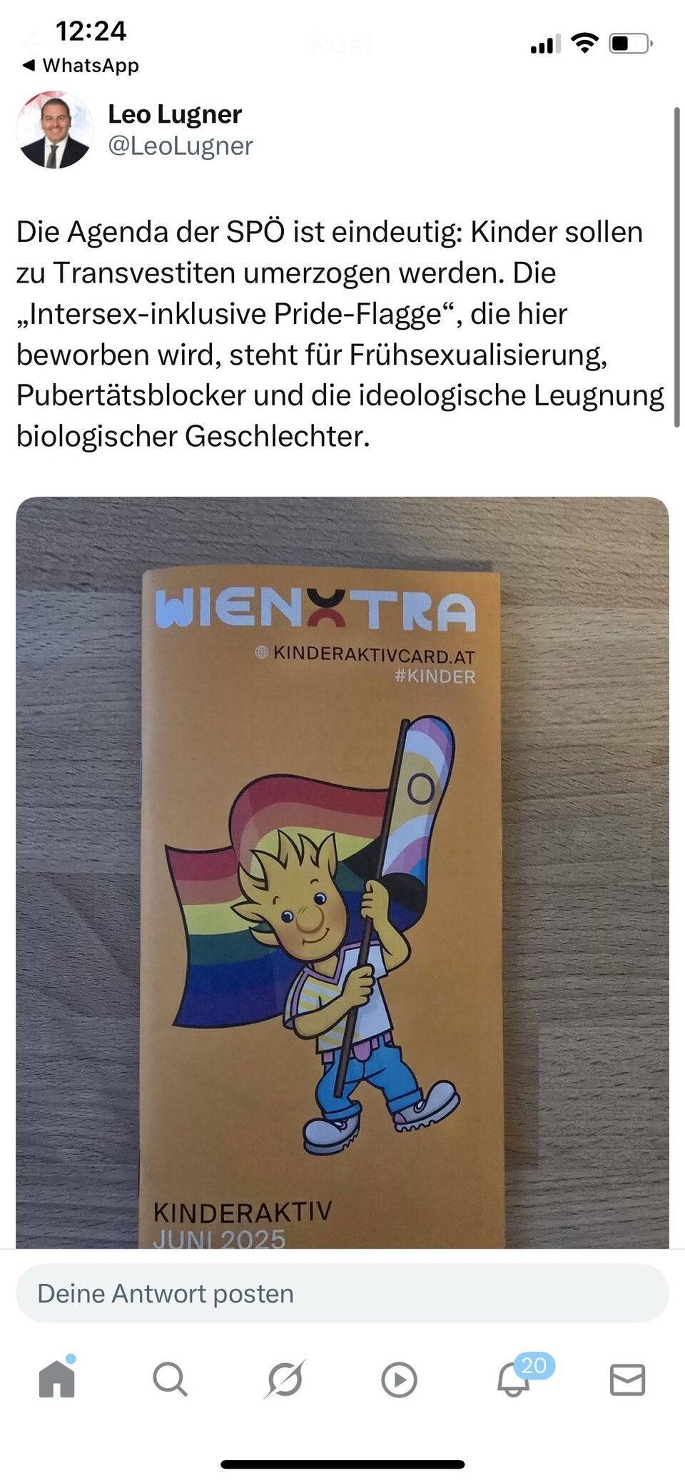 Leo Lugner stößt sich an Stadt-Broschüre für Kids