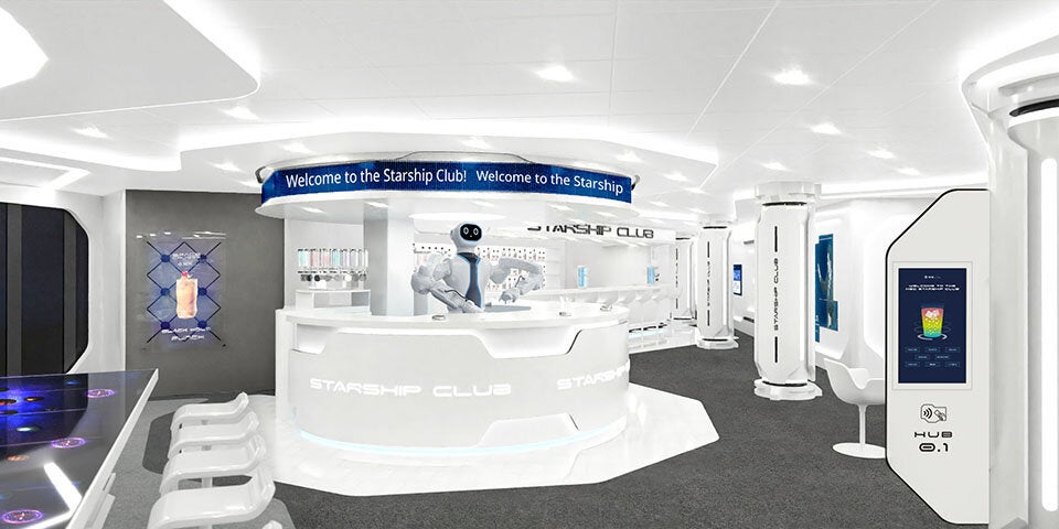 Kreuzfahrtschiff mit Roboter-Barkeeper