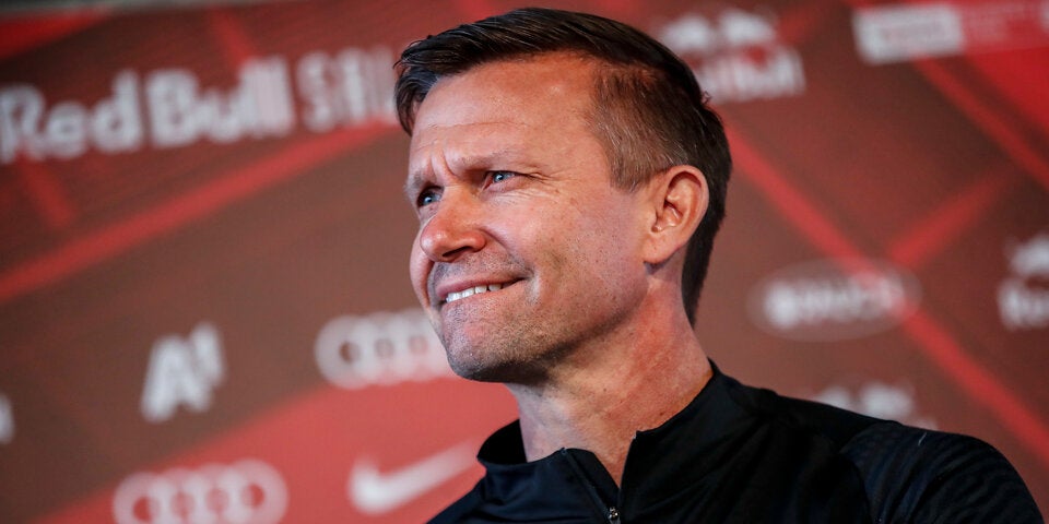 Salzburg-Coach Jesse Marsch hat den Aufall seines Abwehr-Duos zu beklagen