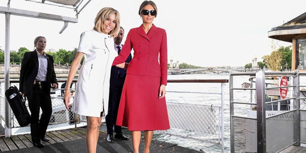 Melania Trump Brigitte Macron Seine