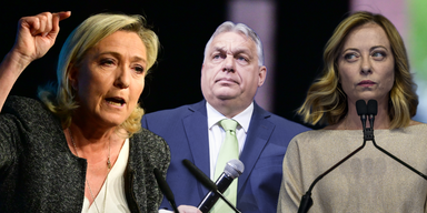 Meloni, Le Pen und Orban