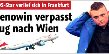 Autsch! Menowin verpasst Wien-Flug