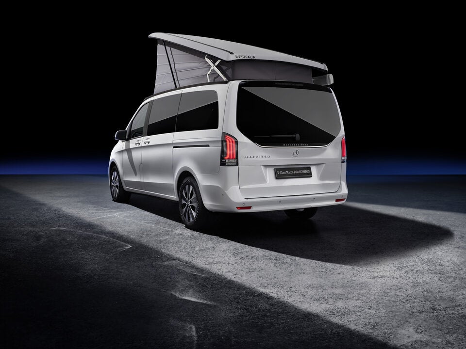 Variabler Stauraum und klare Linien – das Heck des Marco Polo Horizon unterstreicht seinen Allround-Charakter. 