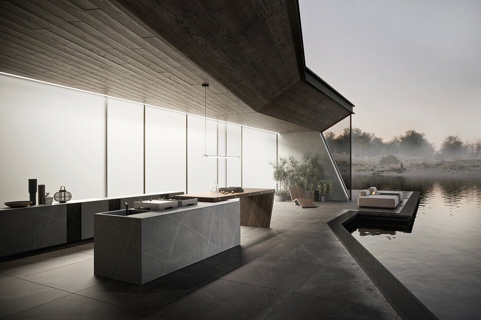 Modulnova bietet Küchen aus Stein mit zartem Profil. Hygienisch und widerstandsfähig. modulnovawien.at  