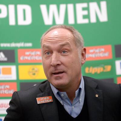 Die Präsentation von Rapid-Sportchef Müller