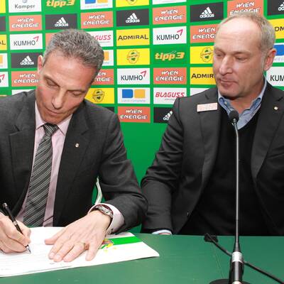 Die Präsentation von Rapid-Sportchef Müller