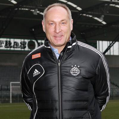 Die Präsentation von Rapid-Sportchef Müller