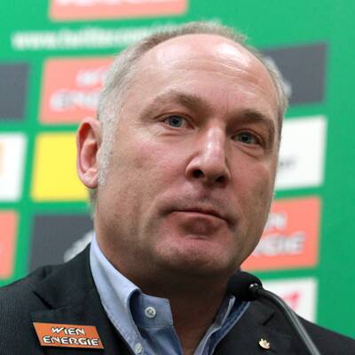 Die Präsentation von Rapid-Sportchef Müller