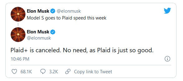 Tesla Model S Plaid+ mit 1.100 PS kommt doch nicht