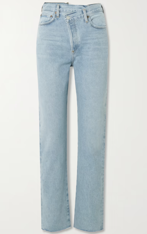 AGOLDE Criss Cross hoch sitzende Jeans, bei Net-A-Porter