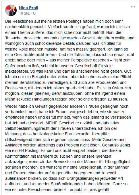#metoo: Nina Proll spaltet das Land