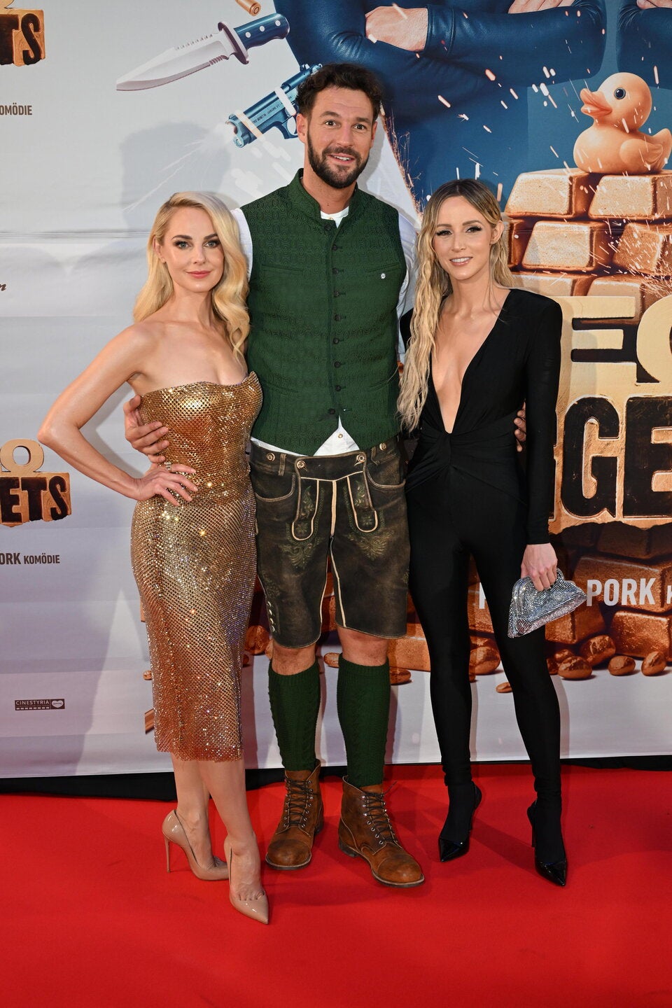 Melissa Naschnenweng (rechts) mit Paul Pizzera und Silvia Schneider bei der 