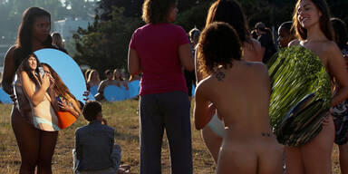 Nackt-Protest gegen Donald Trump