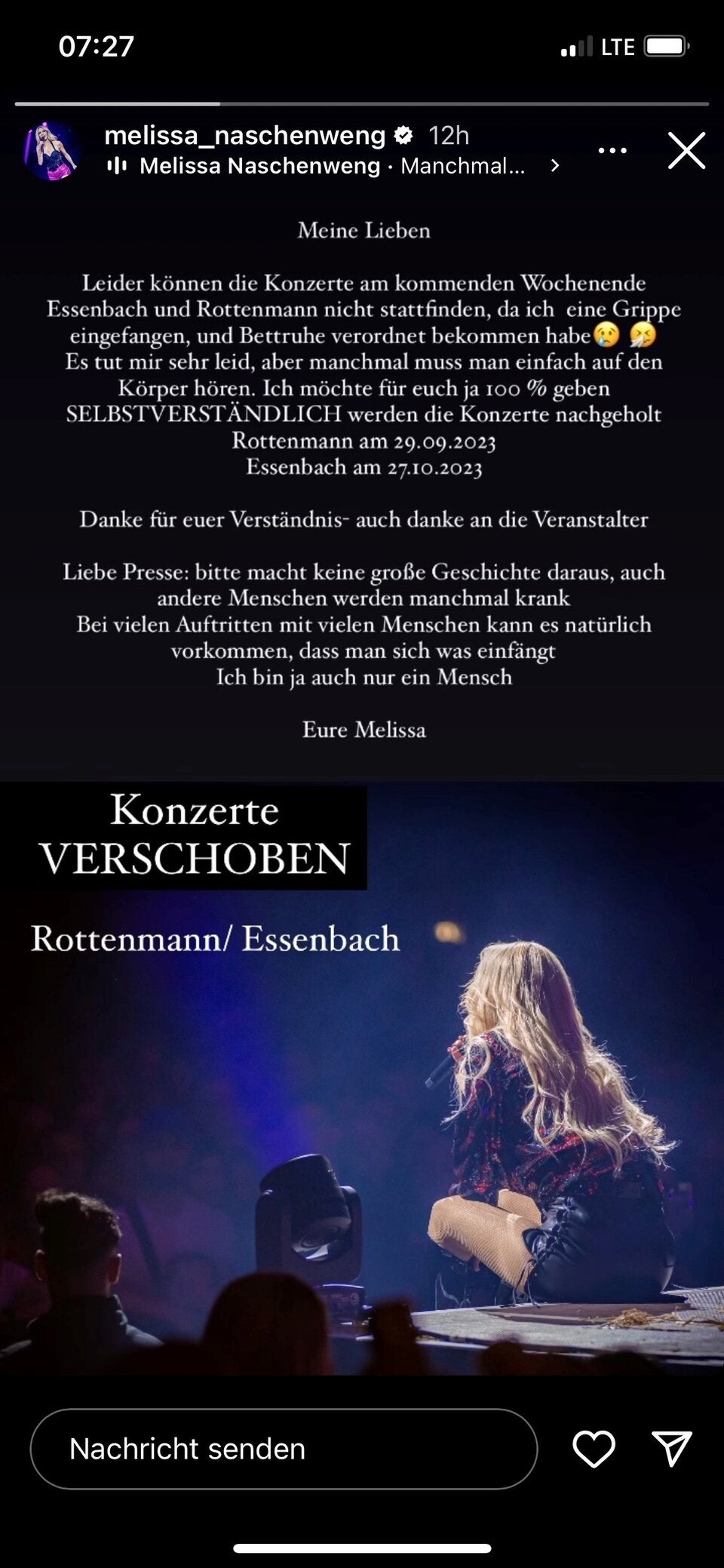 Wegen Krankheit: Naschenweng sagt Konzerte ab