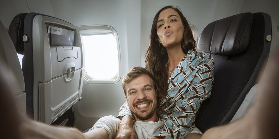 Passagiere im Flugzeug