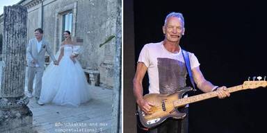 Sting und seine Tochter bei ihrer Hochzeit