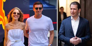 Victoria Swarovski, Mark Mateschitz und Sebastian Kurz