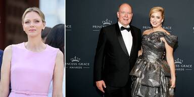 Charlene, F&uuml;rst Albert und Tochter Jazmin