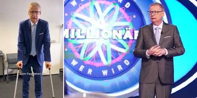 Günther Jauch ist auf Krücken angewiesen