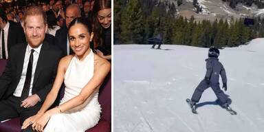 Meghan, Harry und Archie beim Skifahren&nbsp;