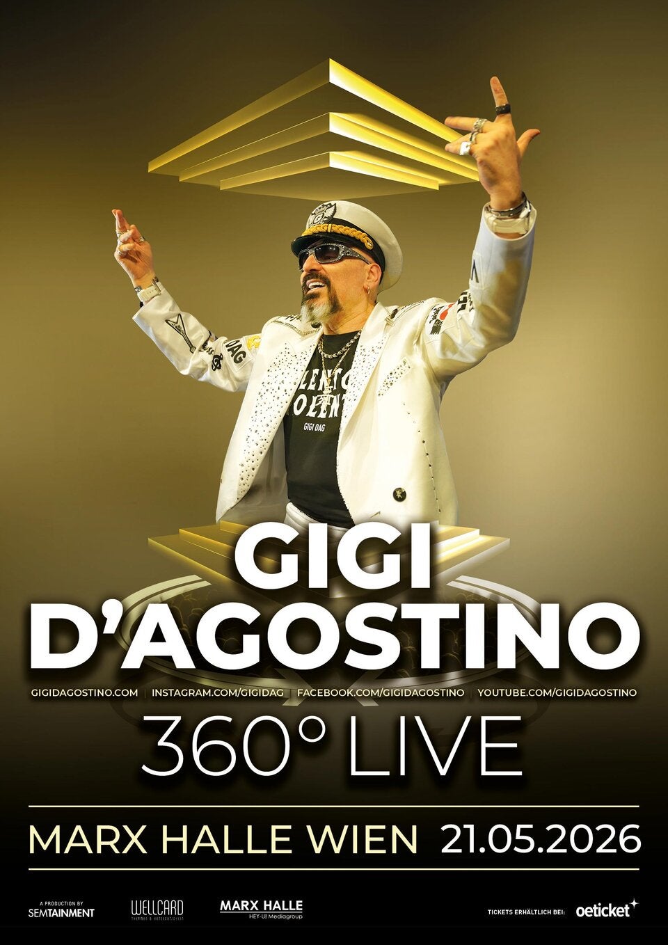 Gigi D'Agostino kommt am 21. Mai 2026 in die Marx Halle. 