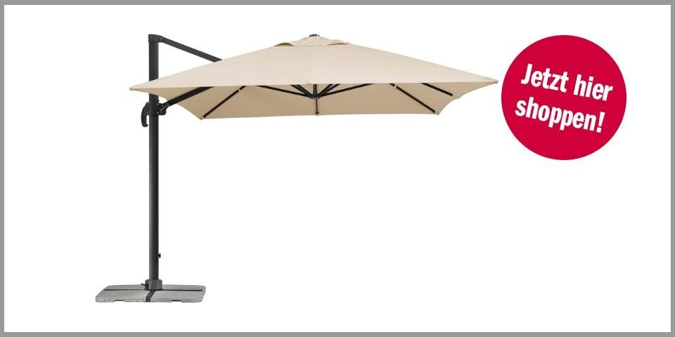 Schneider Schirme Ampelschirm Rhodos Grande (ca. 400 x 300 cm, natur) – für 302,51 Euro bei Amazon* 