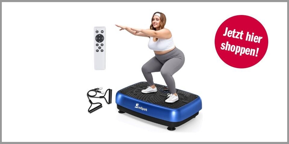 EvoSpark Vibrationsplatte – für 90,55 Euro statt 151,25 Euro bei Amazon* 