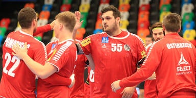 Österreichisches Handball-Nationlteam beim Jubel