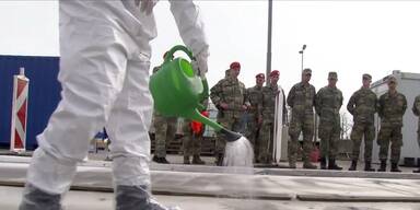 Bundesheer h&auml;lt Tierseuche mit Gie&szlig;kannen in Schach