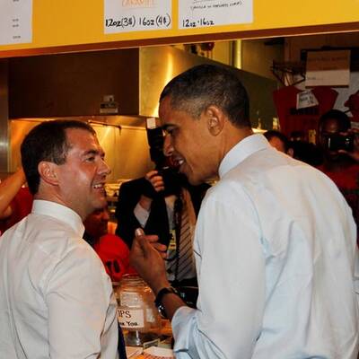 Mit Mr. President beim Burger essen