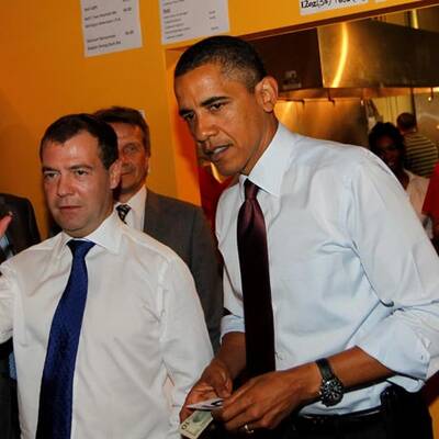 Mit Mr. President beim Burger essen